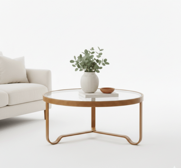 Round Glass Top Coffee Table