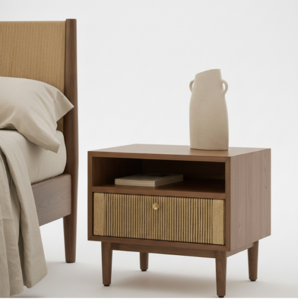 Modern Ribbed Bedside Table