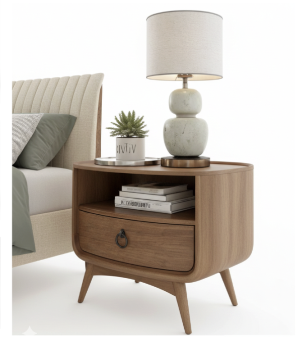 Retro Curve Bedside Table