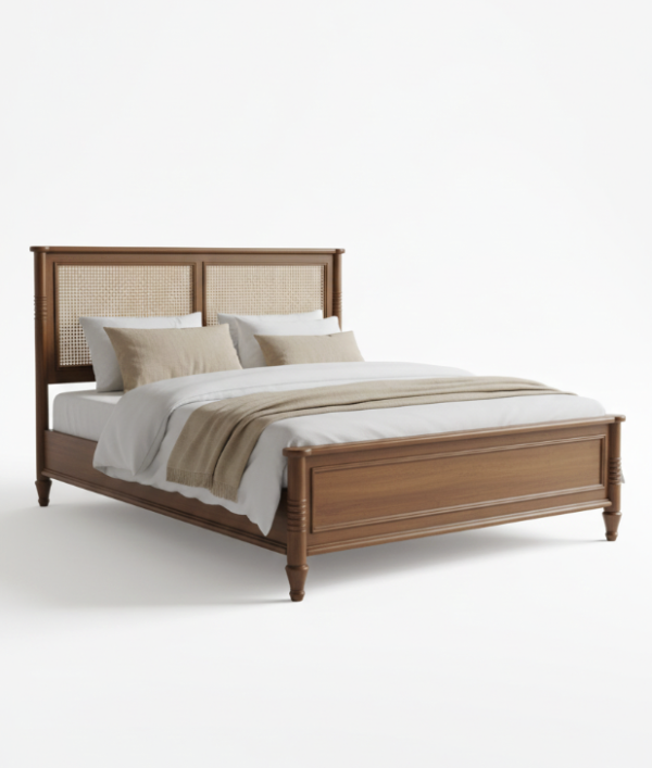 Modern Cane Panel Bed