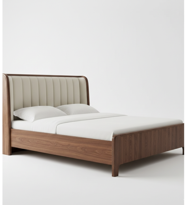 Modern Wooden Upholstered Bed