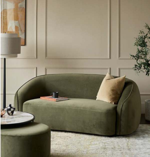 Olive Organic Curve Sofa