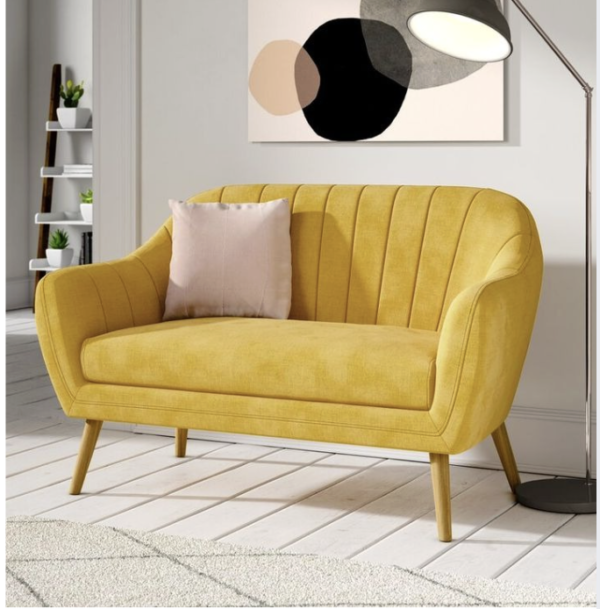 Mustard Mid-Century Loveseat
