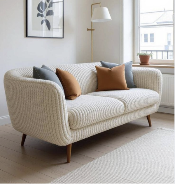 Ribbed Boucle Loveseat