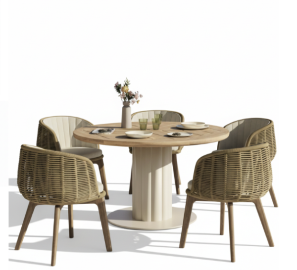 Fluted Pillar Dining Table